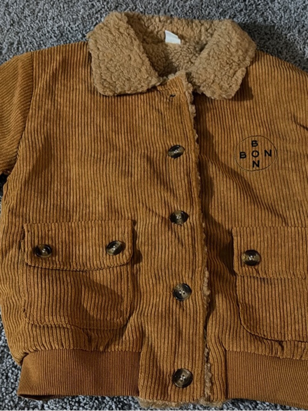 Corduroy Sherpa-Lined Jacket in Camel